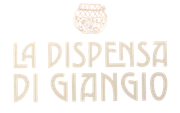 Logo con un globo stilizzato sopra la scritta “La Dispensa di Giangio” in beige su sfondo bianco.