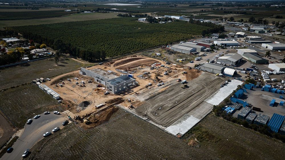 Aerial View of a Construction Site With a Building Foundation — Quarrell Civil Construction In Congupna, VIC