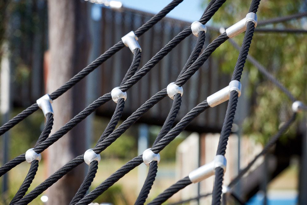 A Close-up View of a Playground Rope Climbing Structure — Quarrell Civil Construction In Congupna, VIC
