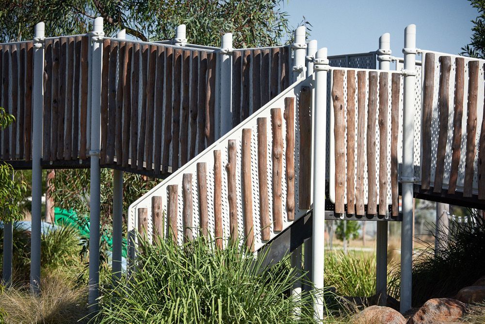 A Wooden Elevated Walkway With Log-style Railings — Quarrell Civil Construction In Congupna, VIC