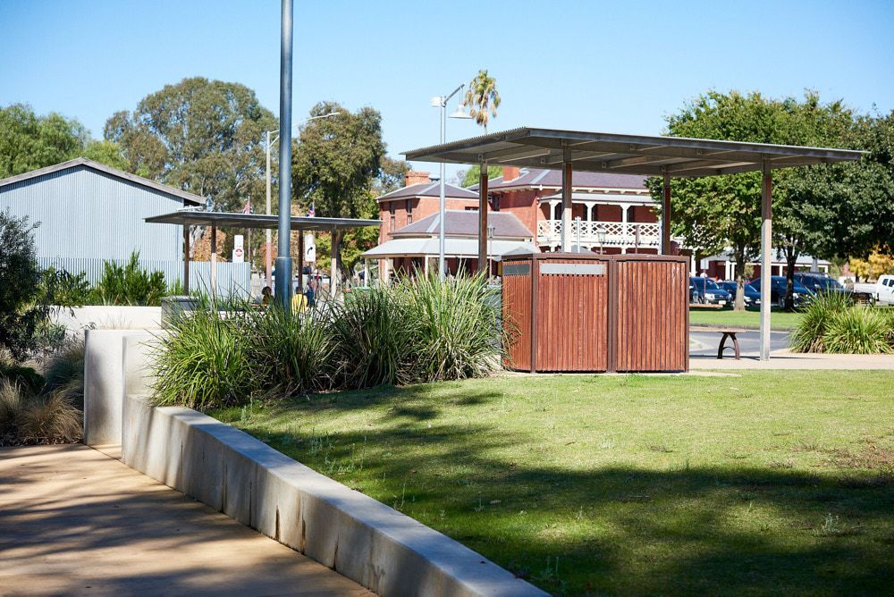 A Park Scene With a Wooden Covered Shelter — Quarrell Civil Construction In Congupna, VIC
