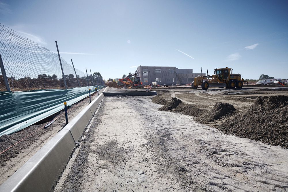 Construction Site With Heavy Machinery — Quarrell Civil Construction In Congupna, VIC