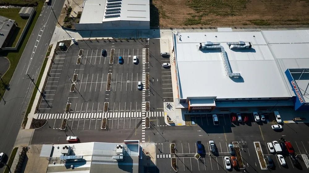An Aerial View of a Retail Building — Quarrell Civil Construction In Congupna, VIC