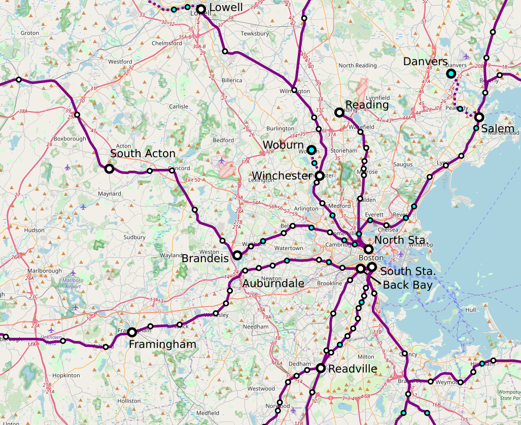 Carpet cleaning service area map - Waltham, Newton, Brookline, Greater Boston