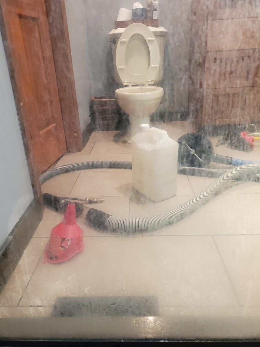 Shower glass door cloudy with hard water film before cleaning, Framingham MA
