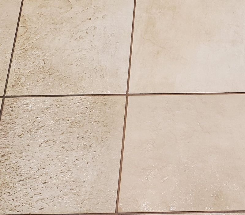 Close-up of ceramic tile and grout lines