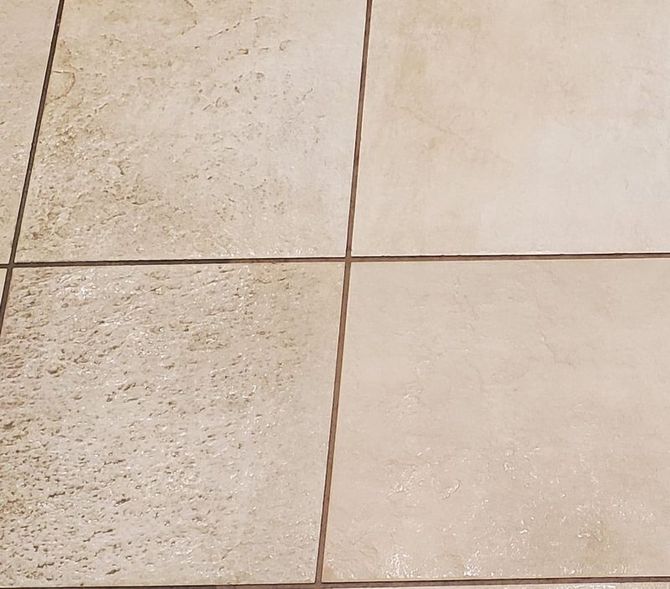 Close-up of ceramic tile and grout lines