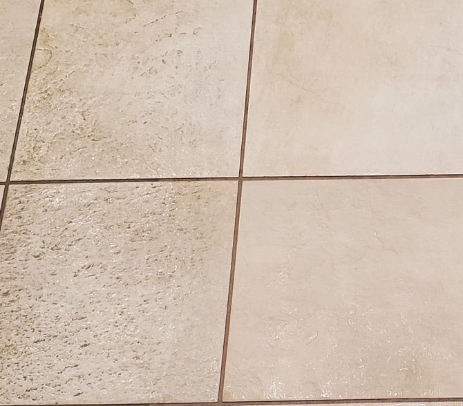 Close-up of ceramic tile and grout lines