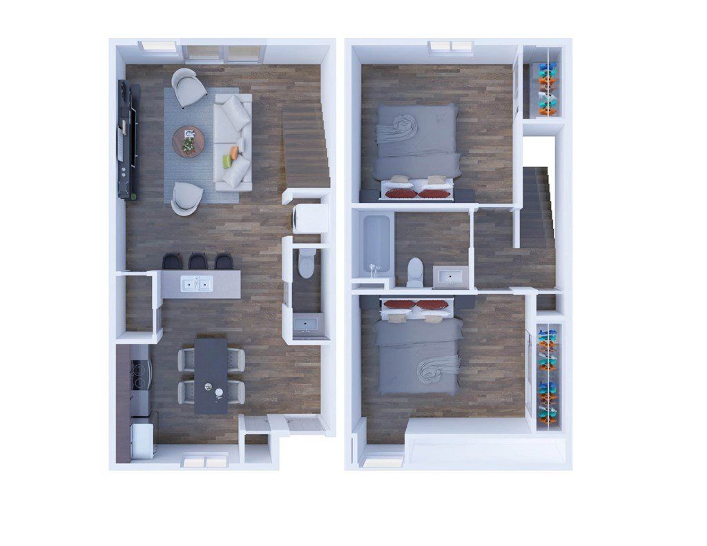 Avalon Floor Plan - 2 Bed, 1.5 Bath