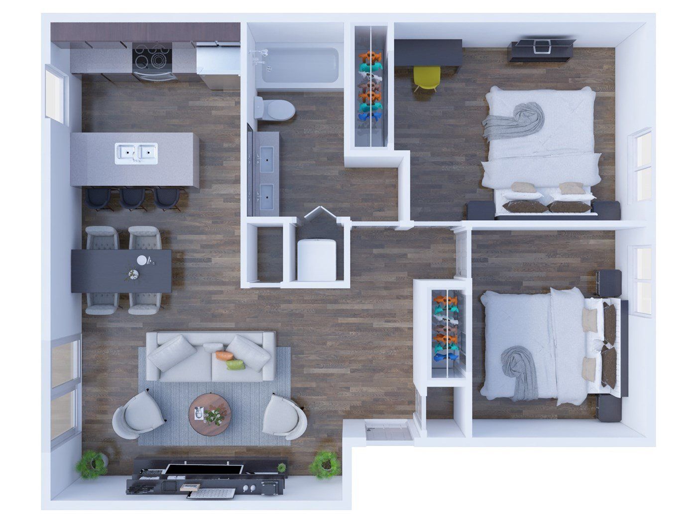 Charlevoix Floor Plan - 2 Bed, 1 Bath