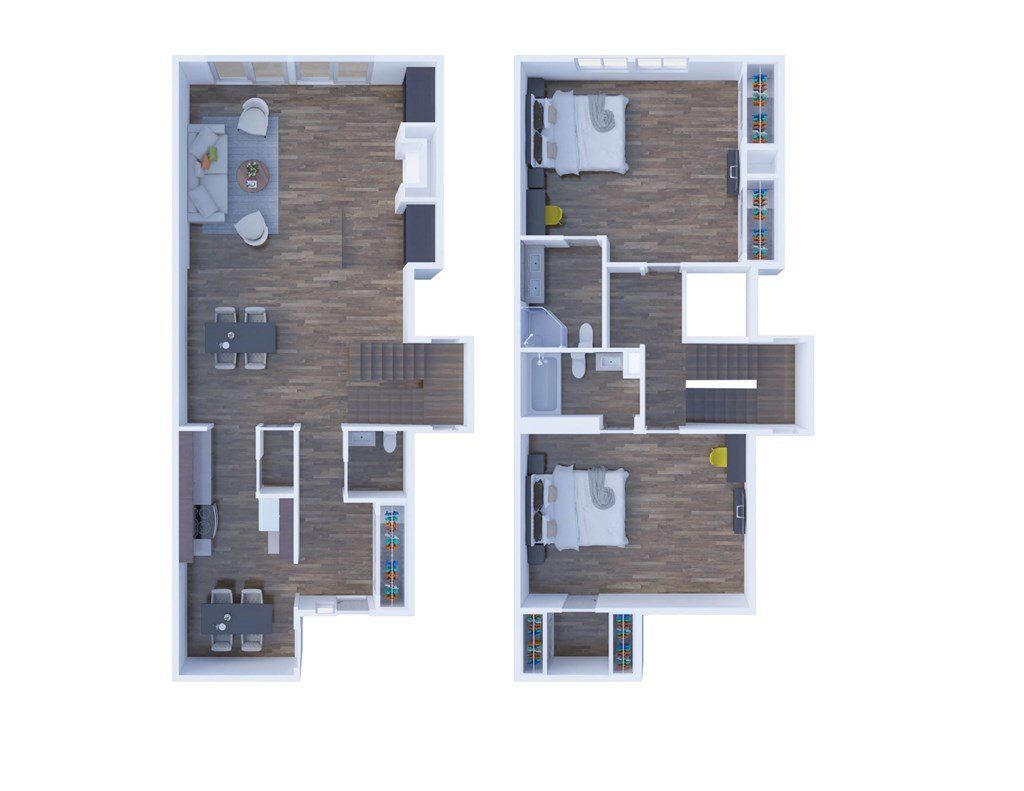 Holly Floor Plan - 2 Bed, 2.5 Baths