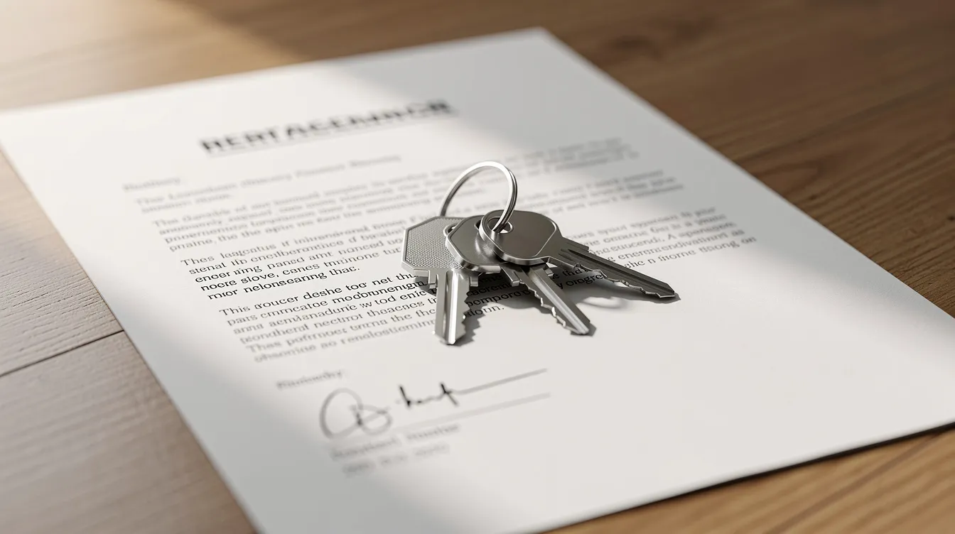 A set of house keys is placed on top of a signed document on a wooden desk, symbolizing a cash sale for a Riverside Heights property. This image reflects the ease of a hassle-free sale process for homeowners looking to sell their house quickly without costly repairs or mortgage payments.