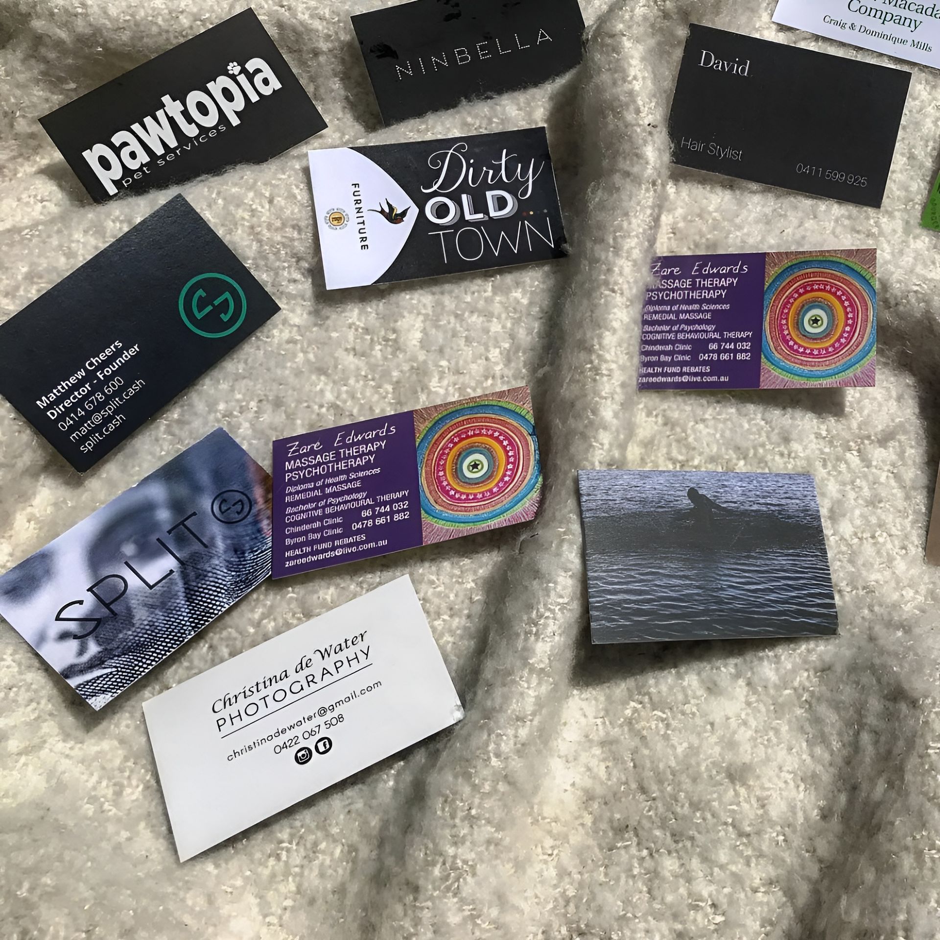 Scattered Business Cards on A Textured Surface — Digi Print Pro in Lismore, NSW