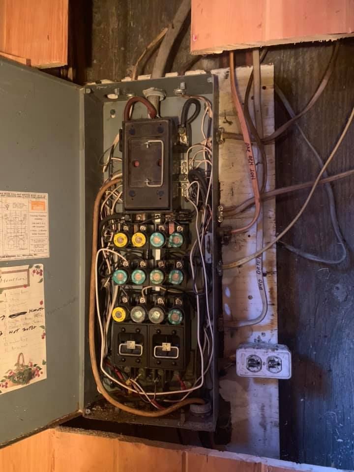 Circuit breaker panel before Gilbert Electric