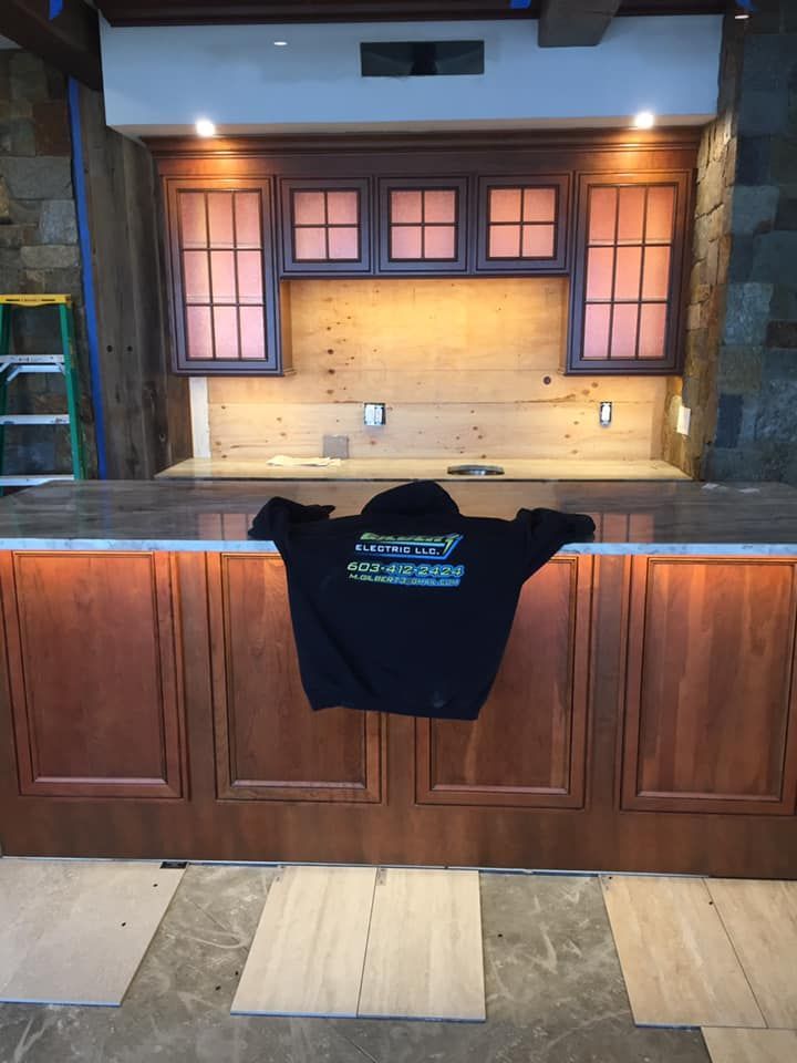 Kitchen island lighting by Gilbert Electric