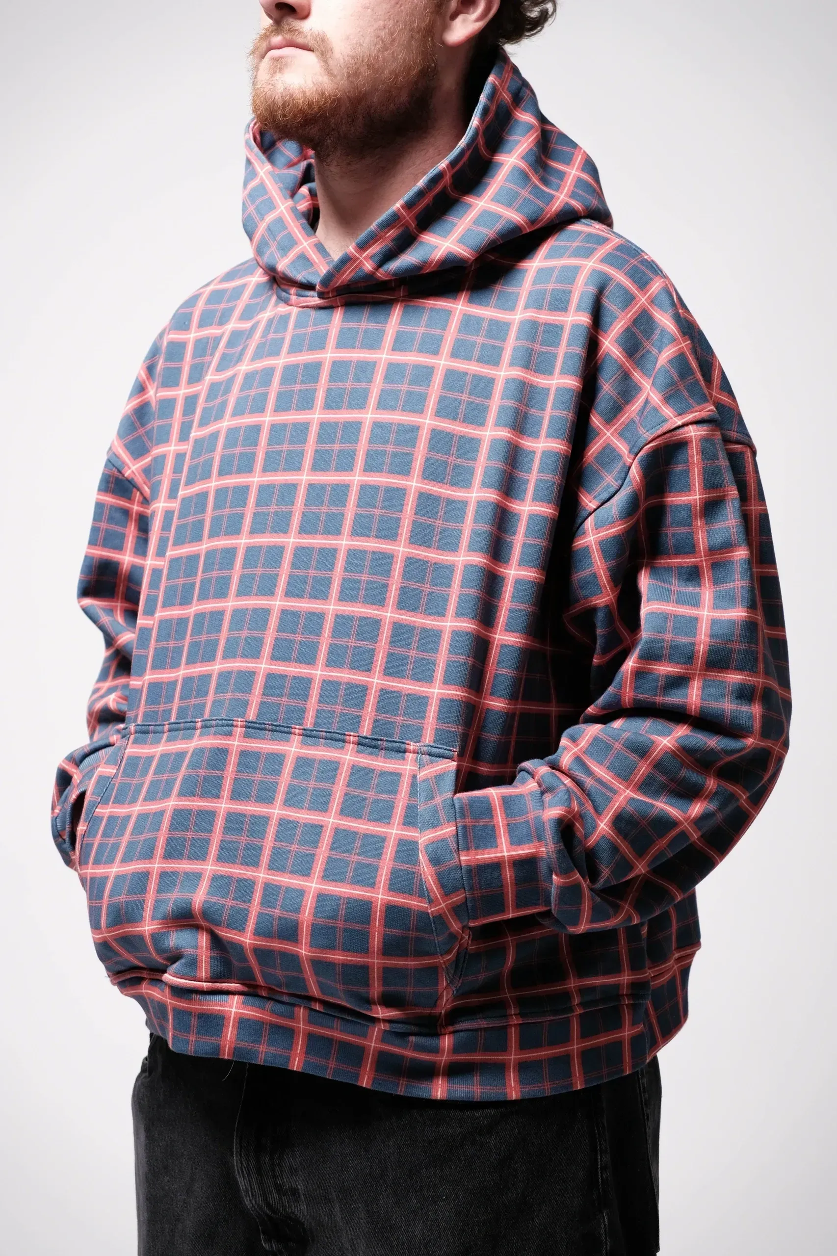 Red & Blue Plaid Hoodie