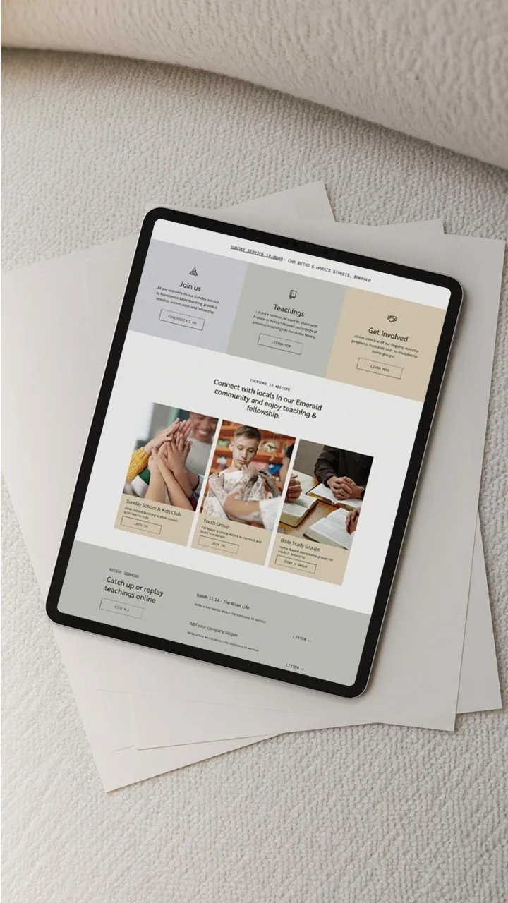 church website design in australia, website design for churches