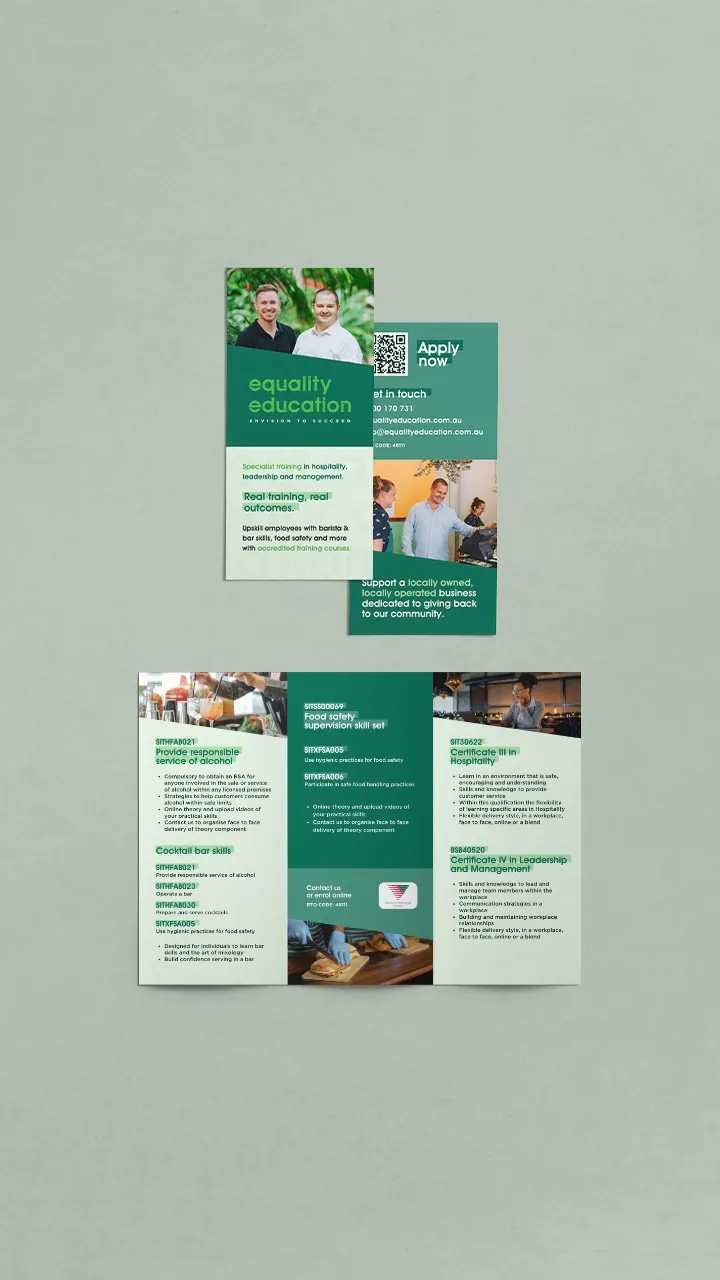 marketing for registered training organisation, marketing materials design, marketing for education
