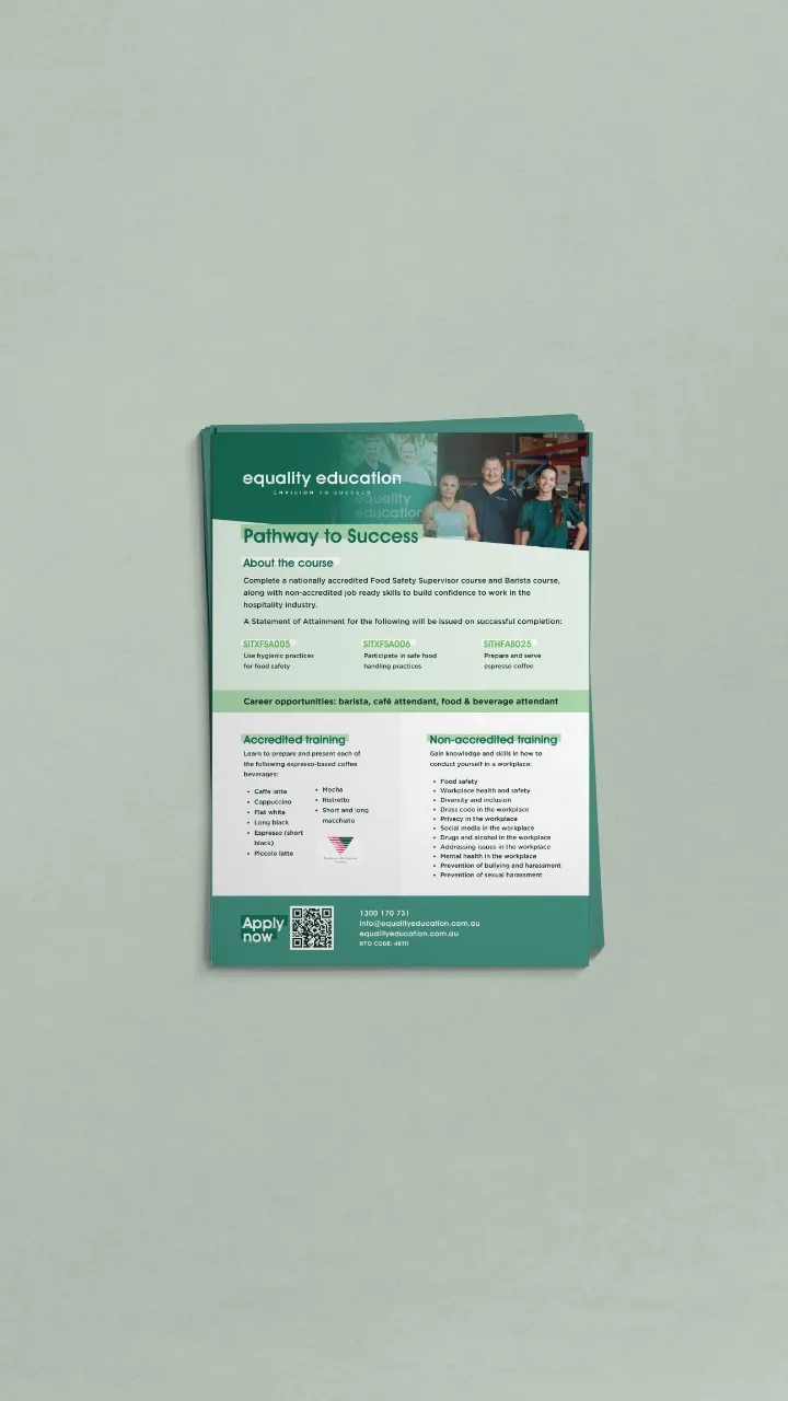 marketing for registered training organisation, marketing materials design, marketing for education