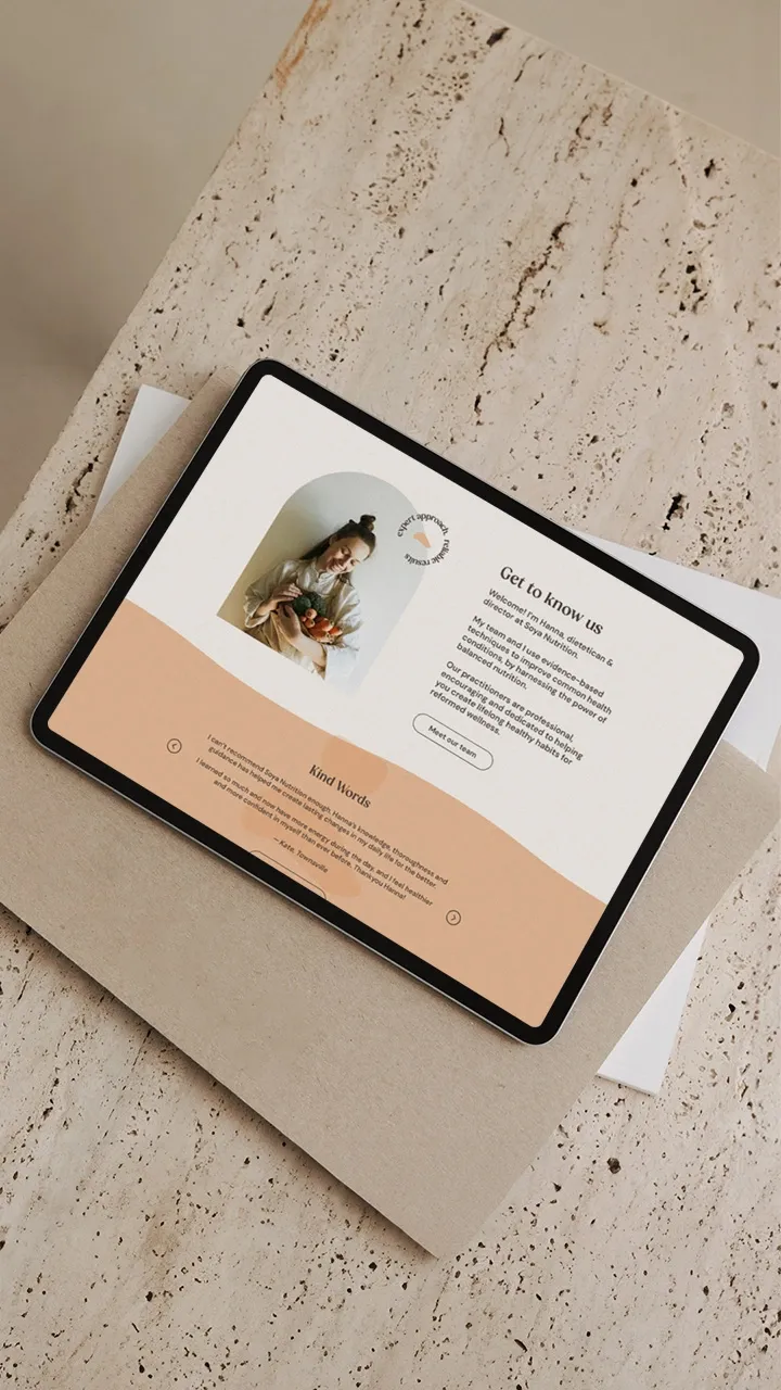 health & wellness website design, web design for nutritionist