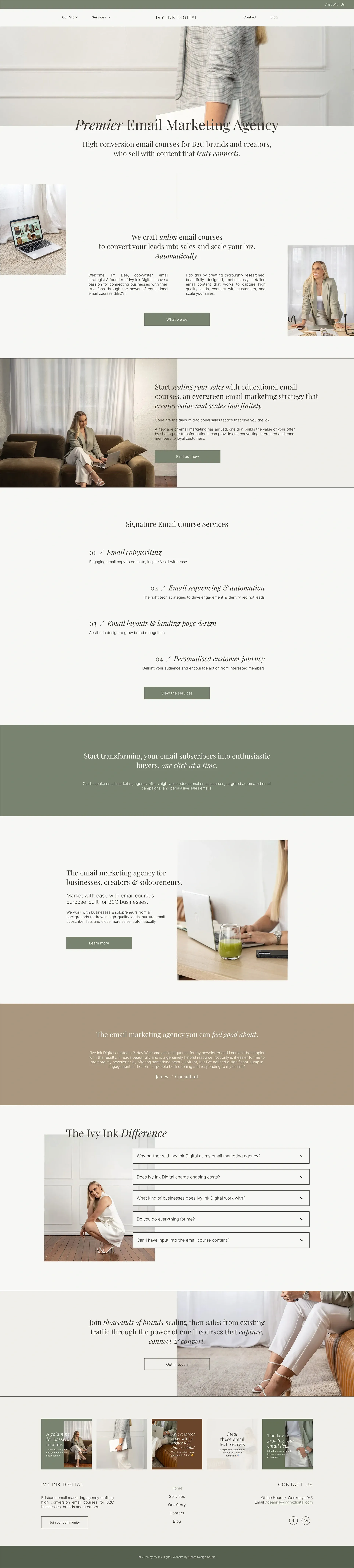 marketing website design, website design for creatives