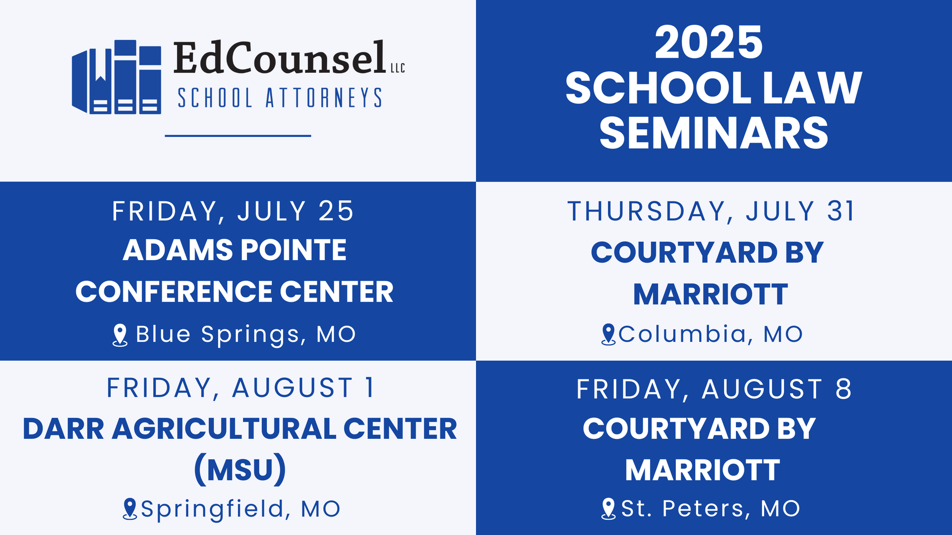 2025 School Law Seminar Dates