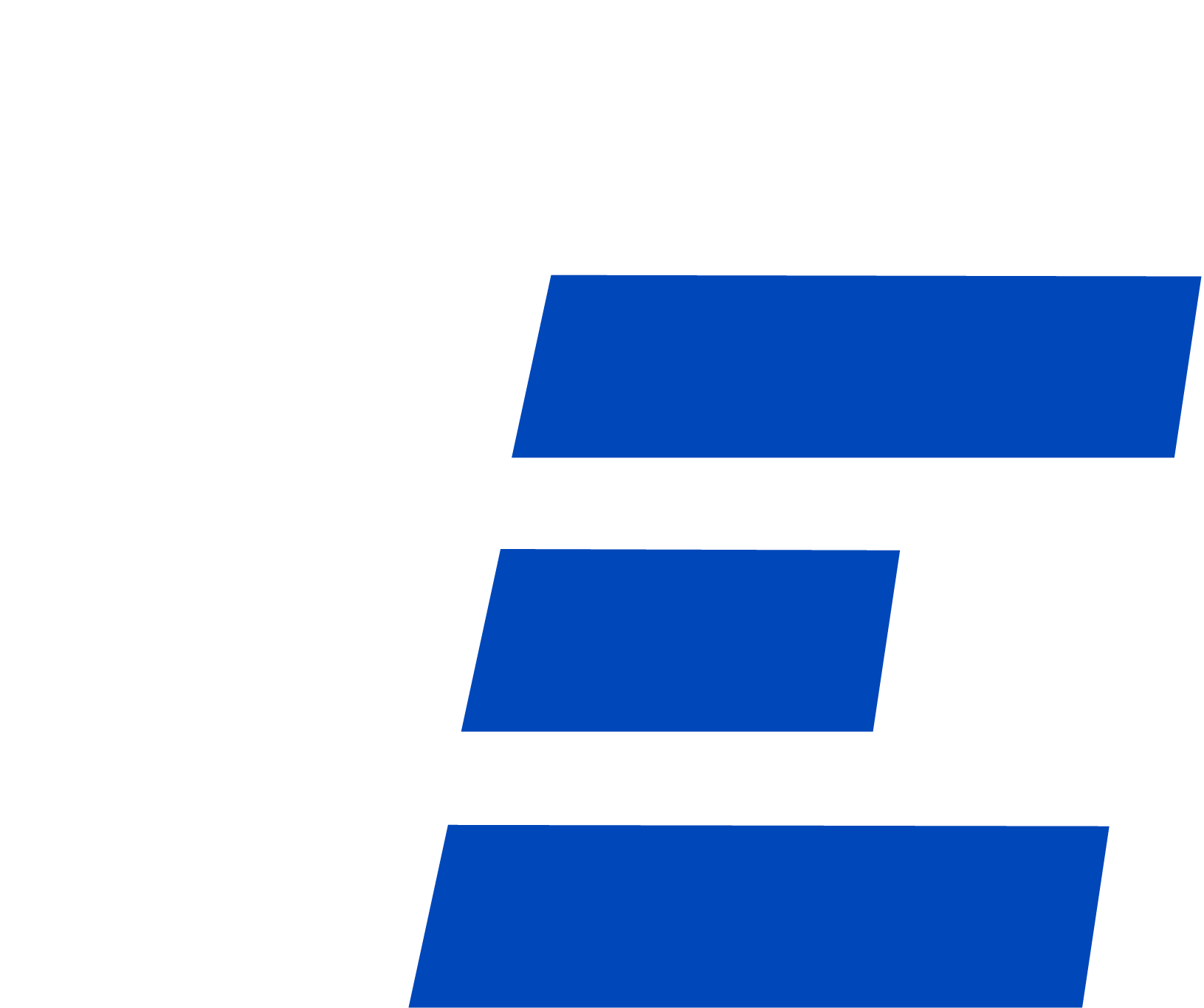 A blue and white rectangle on a white background.