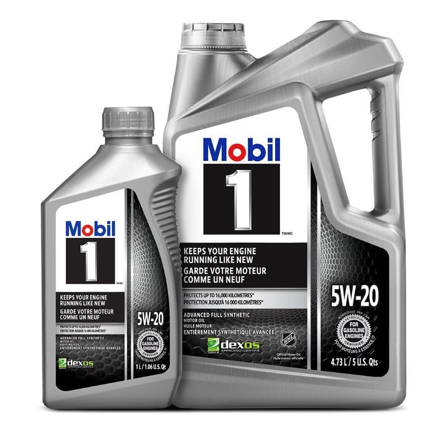 Mobil 1™ 5W20 Synthetic Engine/Motor Oil Set, 4.73-L + 1-L