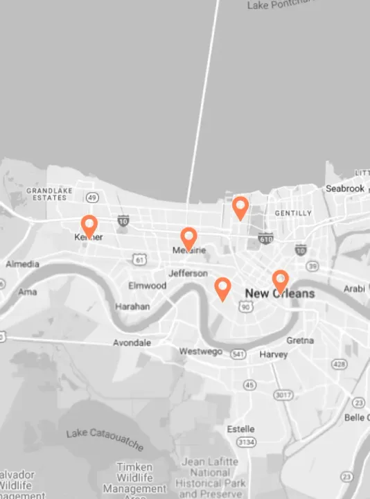 A black and white map of new orleans , louisiana