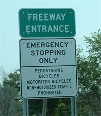 Biking on Freeways and Interstates in the United States