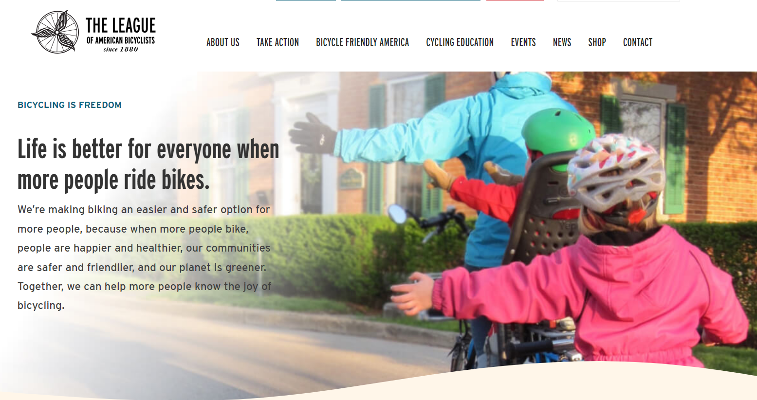 League of American Bicyclists homepage