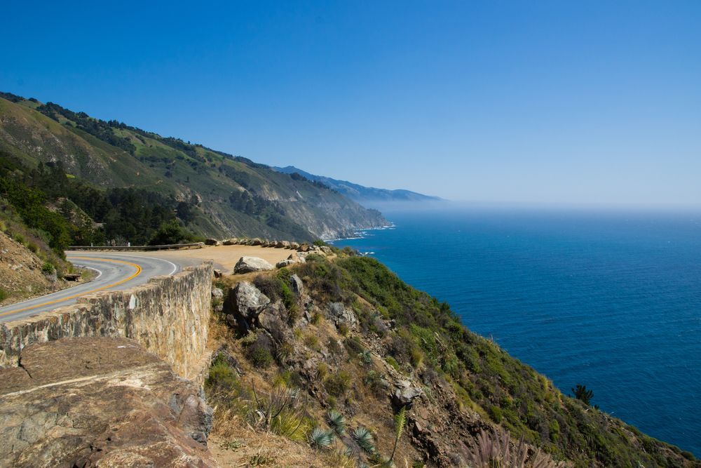 Pacific Coast Highway ocean and cliffs