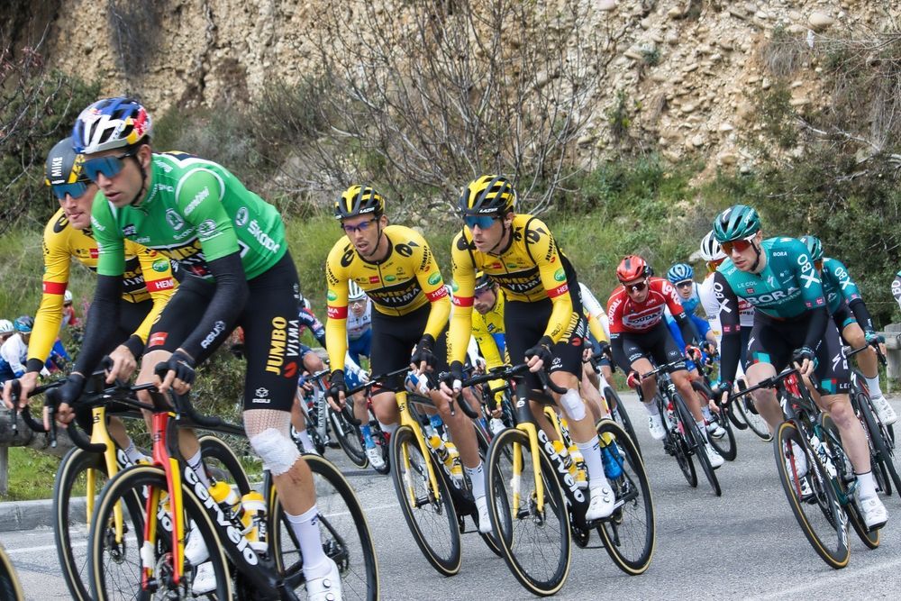 Nice  France March 12  : Paris Nice bicycle race 2022 last day from Nice to the col de Turini