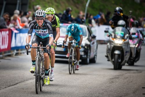 Sestriere, Italy 30 May  2015; Rigoberto Uran and Ryader  Hejedal tackles the last climb before before arrival of  a stage of the Tour of Italy 2015. 