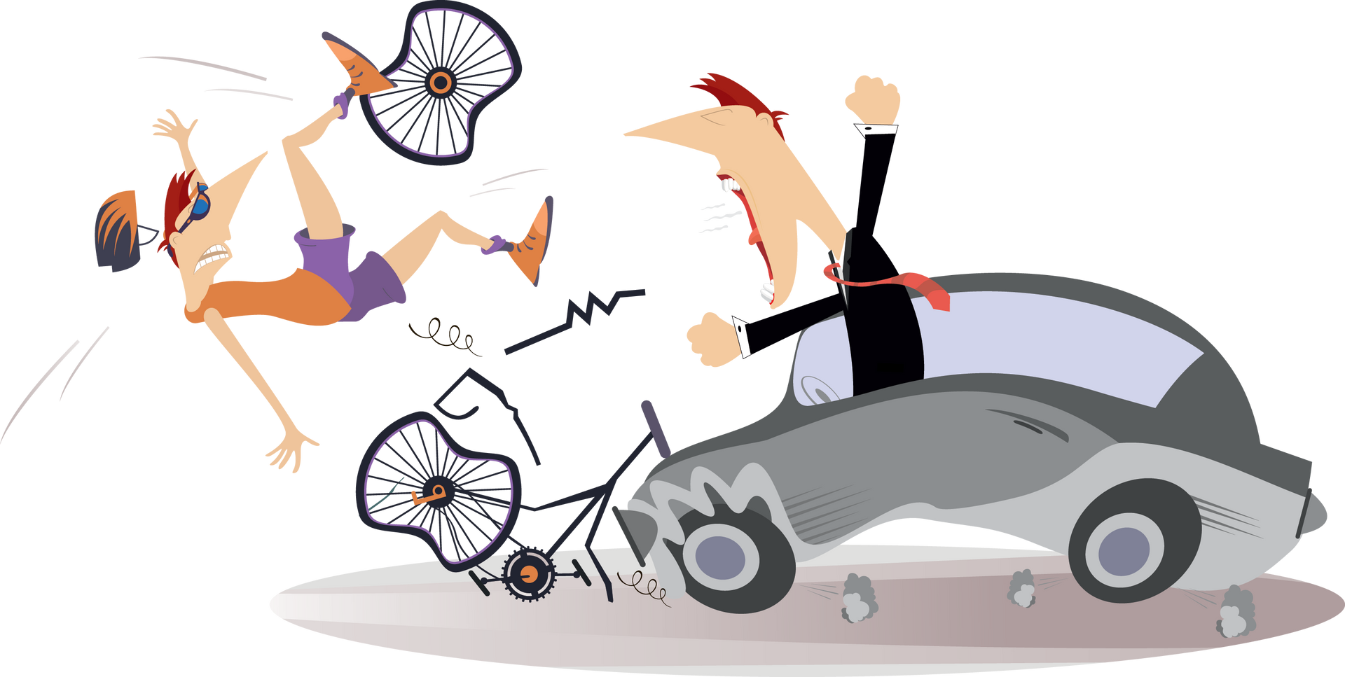 Driver hitting cyclist with vehicle