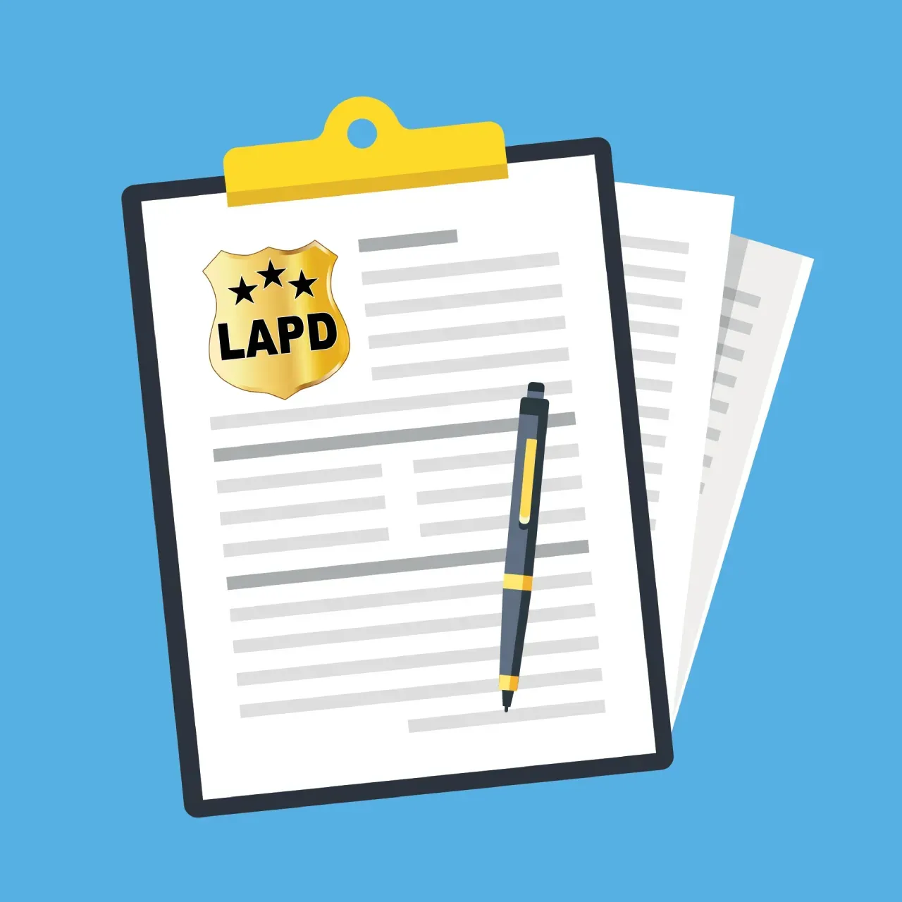 illustration of LAPD police report