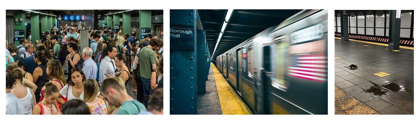New York subway collage of images