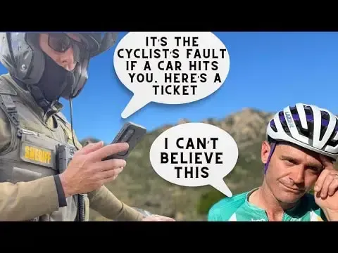 Phil Gaimon being cited by LA Sheriff deputy for riding two abreast