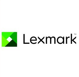 Logo Lexmark: quadrato geometrico verde e verde scuro con la scritta "Lexmark".