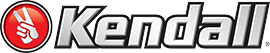 Kendall logo with red circular icon and gray italic wordmark