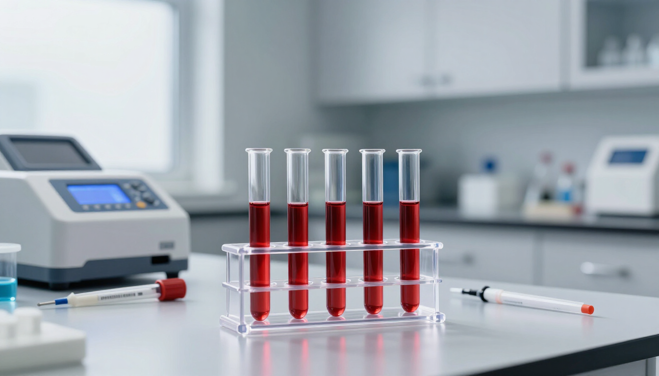 Provetta per analisi del sangue in laboratorio moderno