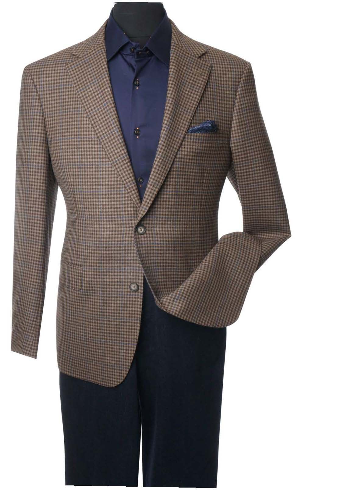 Tan and Blue Windowpane Sportscoat