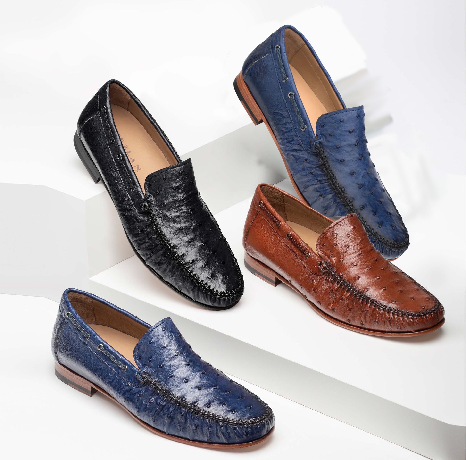 OSTRICH MOCCASIN SLIP ON