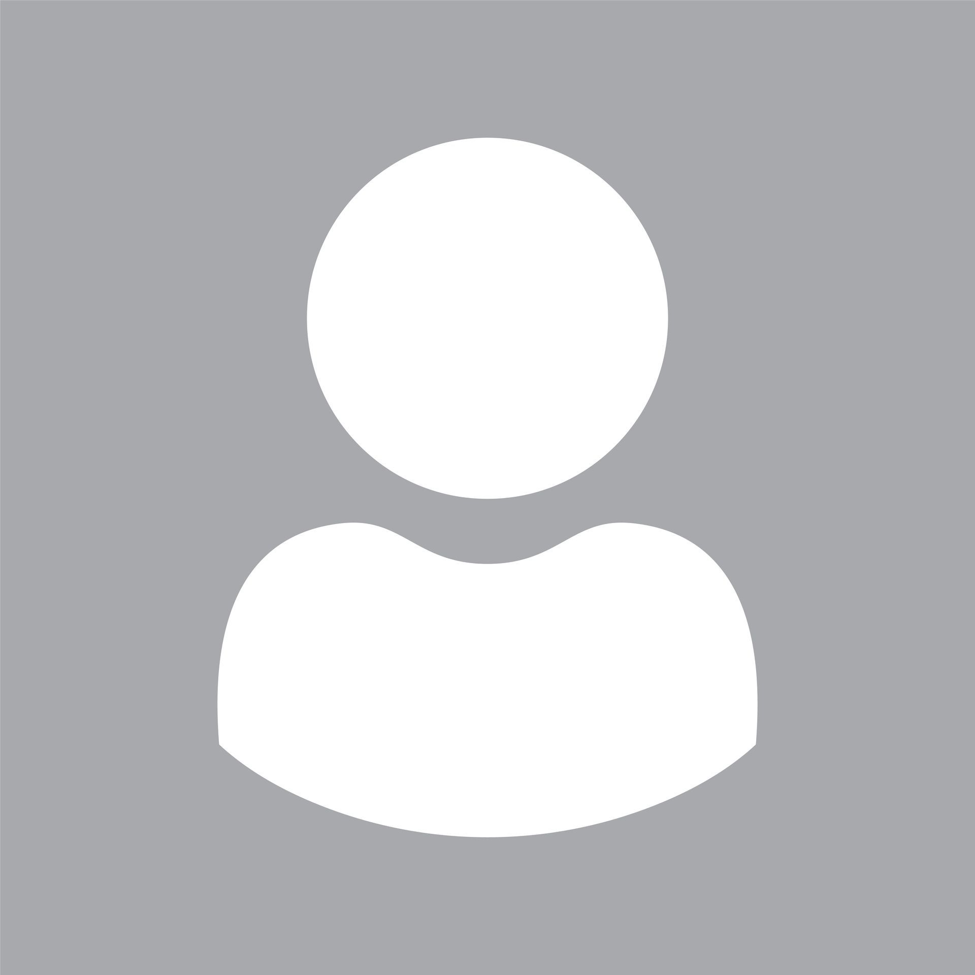 Generic white user profile icon on a gray background