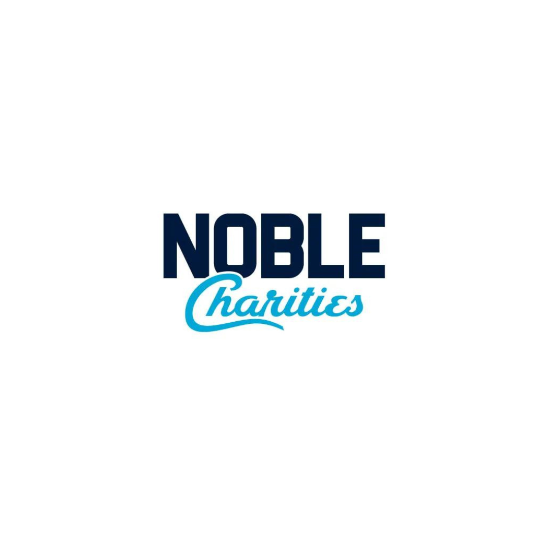 The logo for noble charities is on a white background.