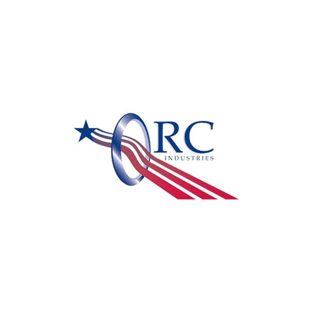 A logo for rc industries with an american flag and a star