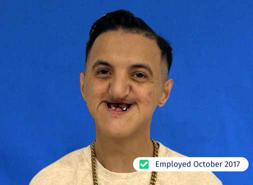 A man with missing teeth has been employed since october 2017