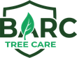 BARC Tree Care logo with green shield, leaf, and bold green text