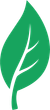 Green leaf logo with white vein details