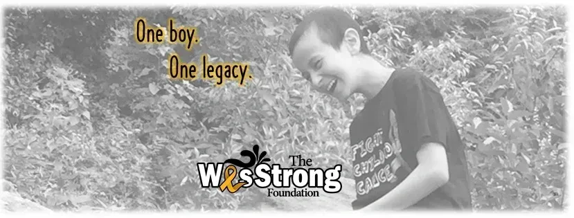 a black and white photo of a boy with the words one boy one legacy
